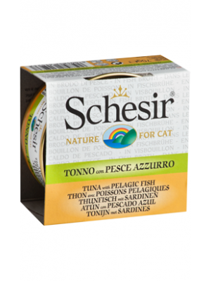 SCHESIR GATO ATUM COM PEIXE AZUL EM CALDO DE PEIXE 70GR